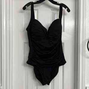 Black One Piece Tummy Control Swimsuit